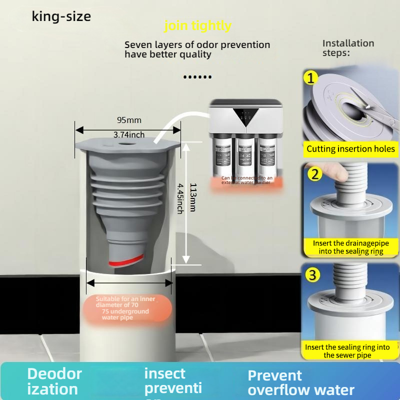 Silicone Bathroom Sewer Seal R - Drain Pipe Clip 리뷰 및 가격